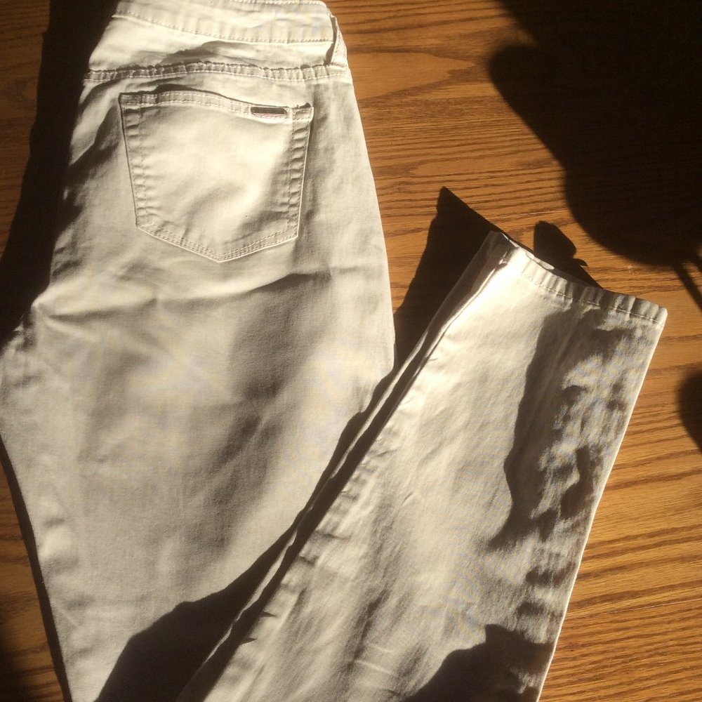 Jennifer Lopez Skinny Taupe Zip Ankle Khakis~10L~